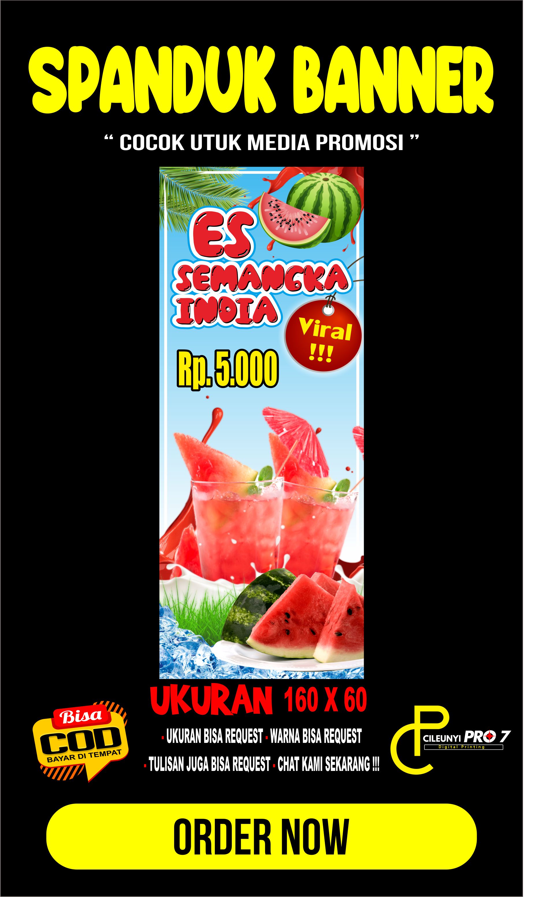 Spanduk banner es semangka ukuran 160cm x 60cm | Lazada Indonesia