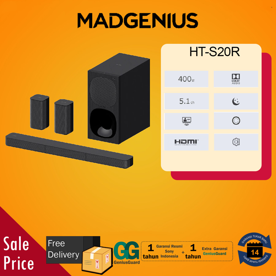 SONY Original HT-S20R / HTS20R / HT S20R / 20R Sistem Soundbar Home ...