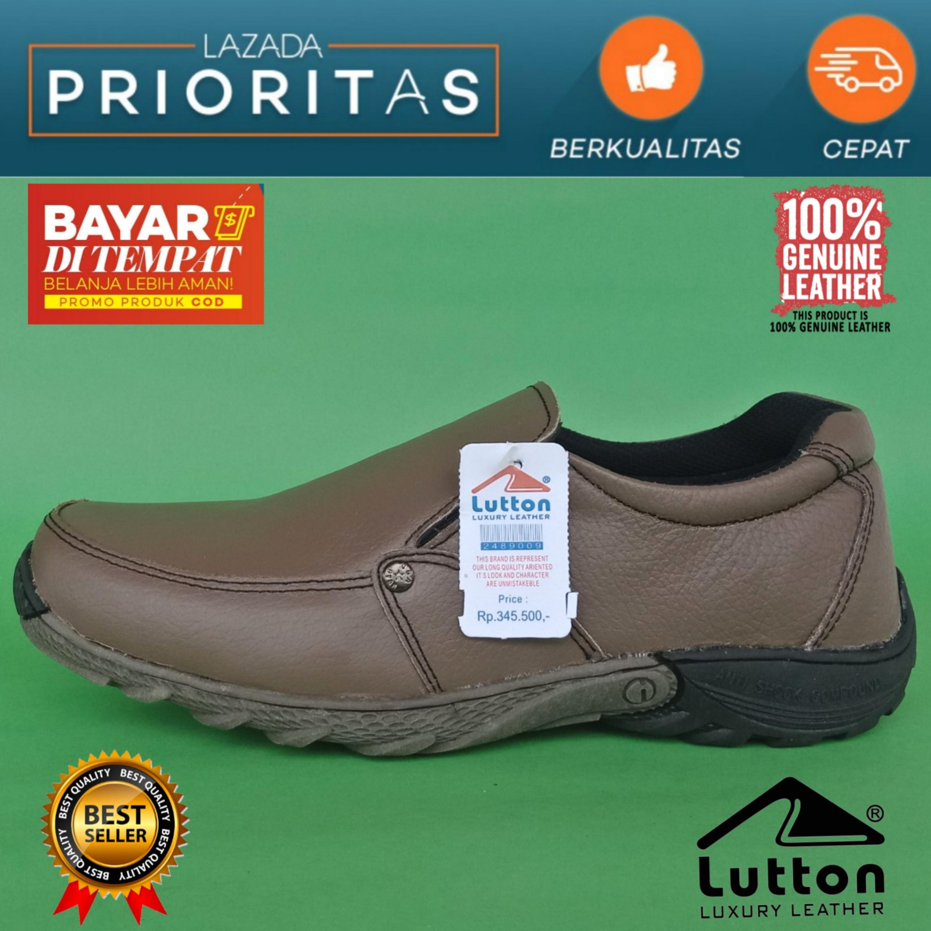 LUTTON SEPATU KULIT ASLI 100% slop joko abu-abu - Sepatu Pria Kulit Asli Casual Dan Formal-sepatu pria kulit original-sepatu pantofel pria kulit asli-sepatu kulit pria branded original-sepatu casual pria kulit asli-sepatu kerja pria kulit