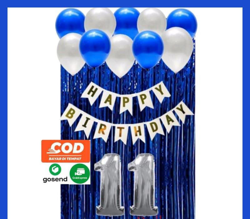 Paket Dekorasi Ulang Tahun Tema Warna Biru/Paket Dekorasi Ulang Tahun