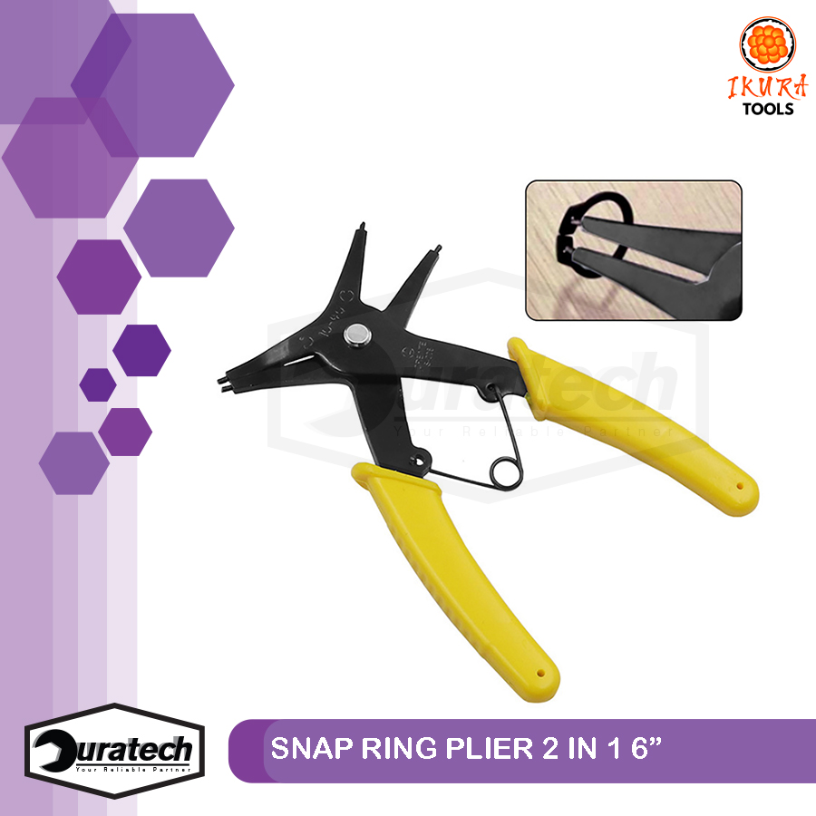 Snap ring plier 2 in 1 / Alat pasang ring buka tutup 6 inch / Tang spi