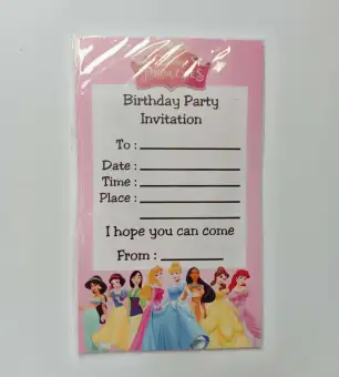 Kartu Undangan Ulang Tahun Anak Motif Disney Princess Birthday Party Invitation