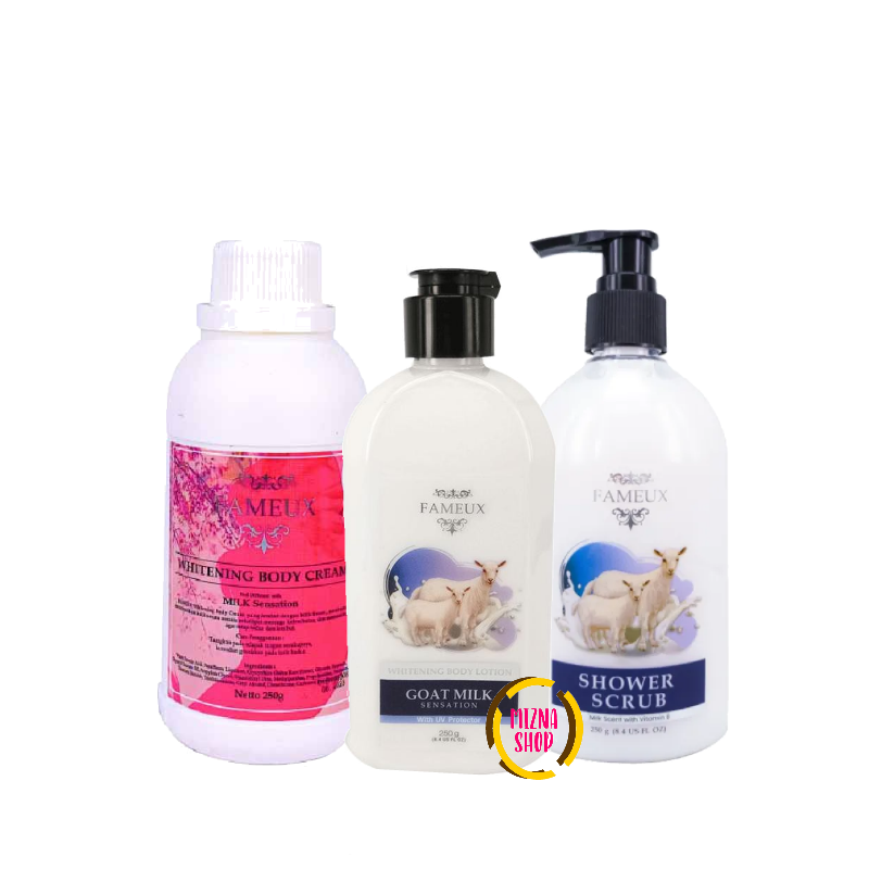 FAMEUX Paket Whitening Goat Milk Series ( Body Cream Bleaching 250gr