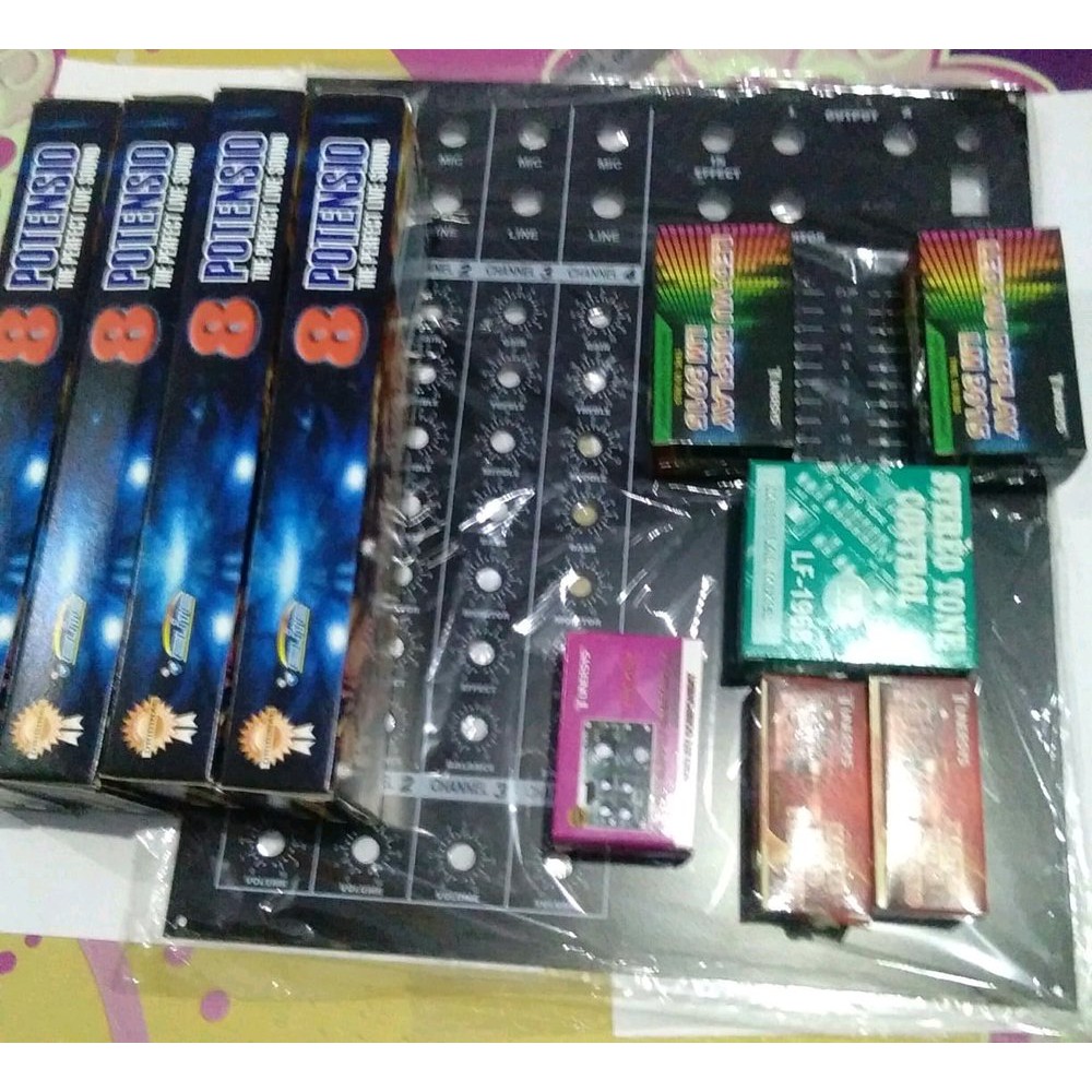 Paket Lengkap Kit Mixer Yamaha 8 Potensio Plus Panel Atas 4 Channel