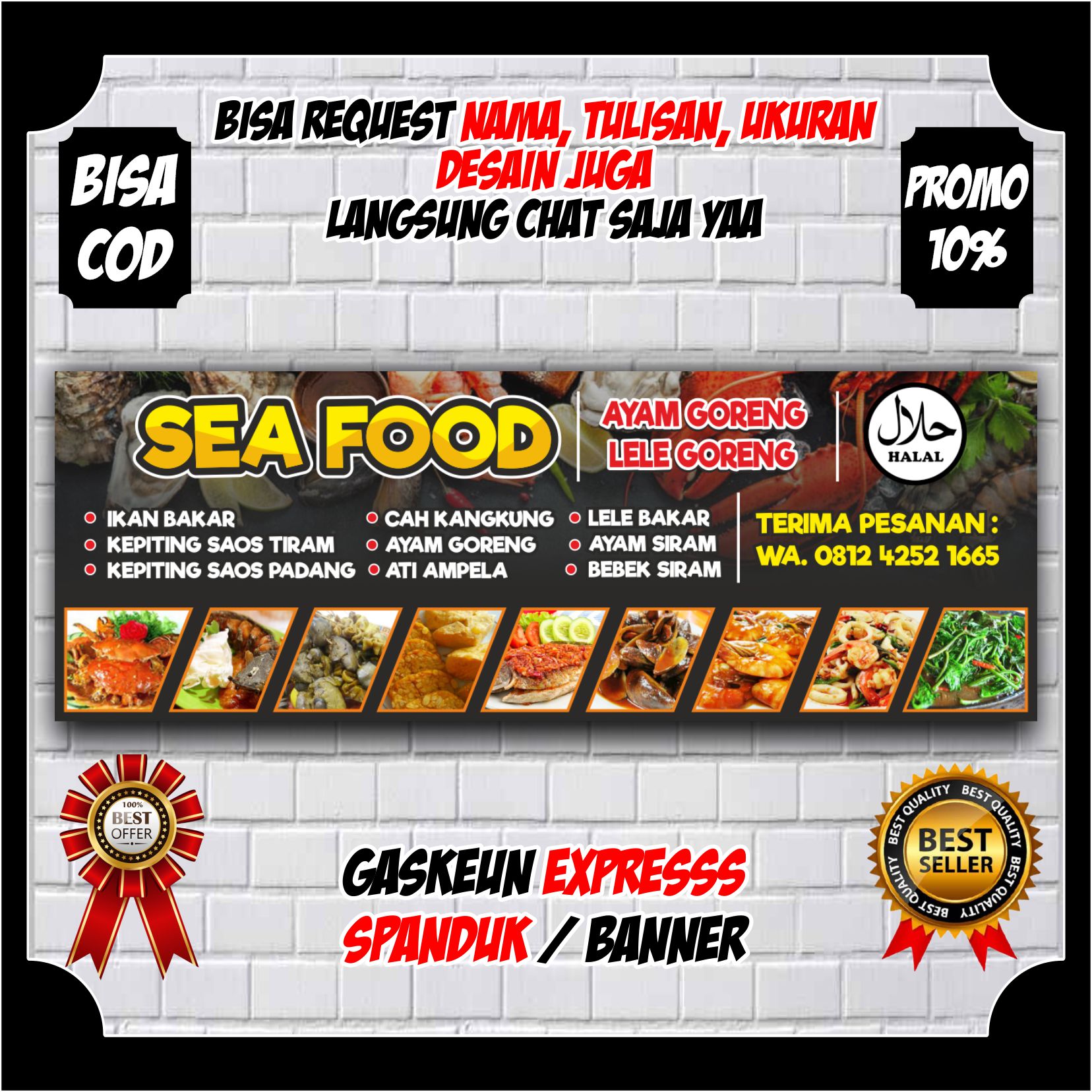 Spanduk Banner Seafood Spanduk Jualan Seafood Spanduk Jualan Spanduk