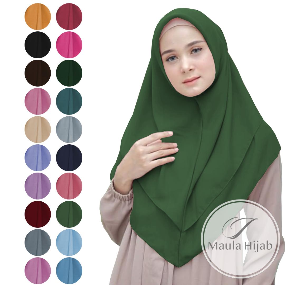 Maula Hijab Kerudung Jilbab Instan Terbaru 2019 Murah Syari Kekinian Bergo Khimar Instant Tanpa Pet Double Layer Tumpuk Jilbab Kerudung Hijab Lebaran Kekinian Termurah