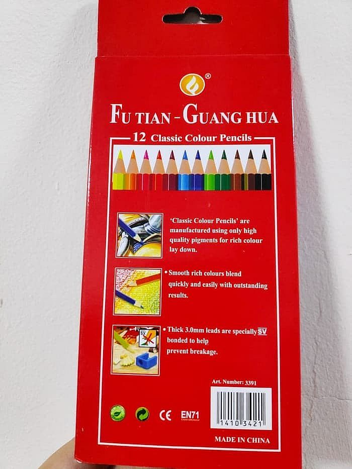 Pensil Warna isi 12 Pcs Futian Guang Hua Pensil Mewarnai Pensil Murah 500gr