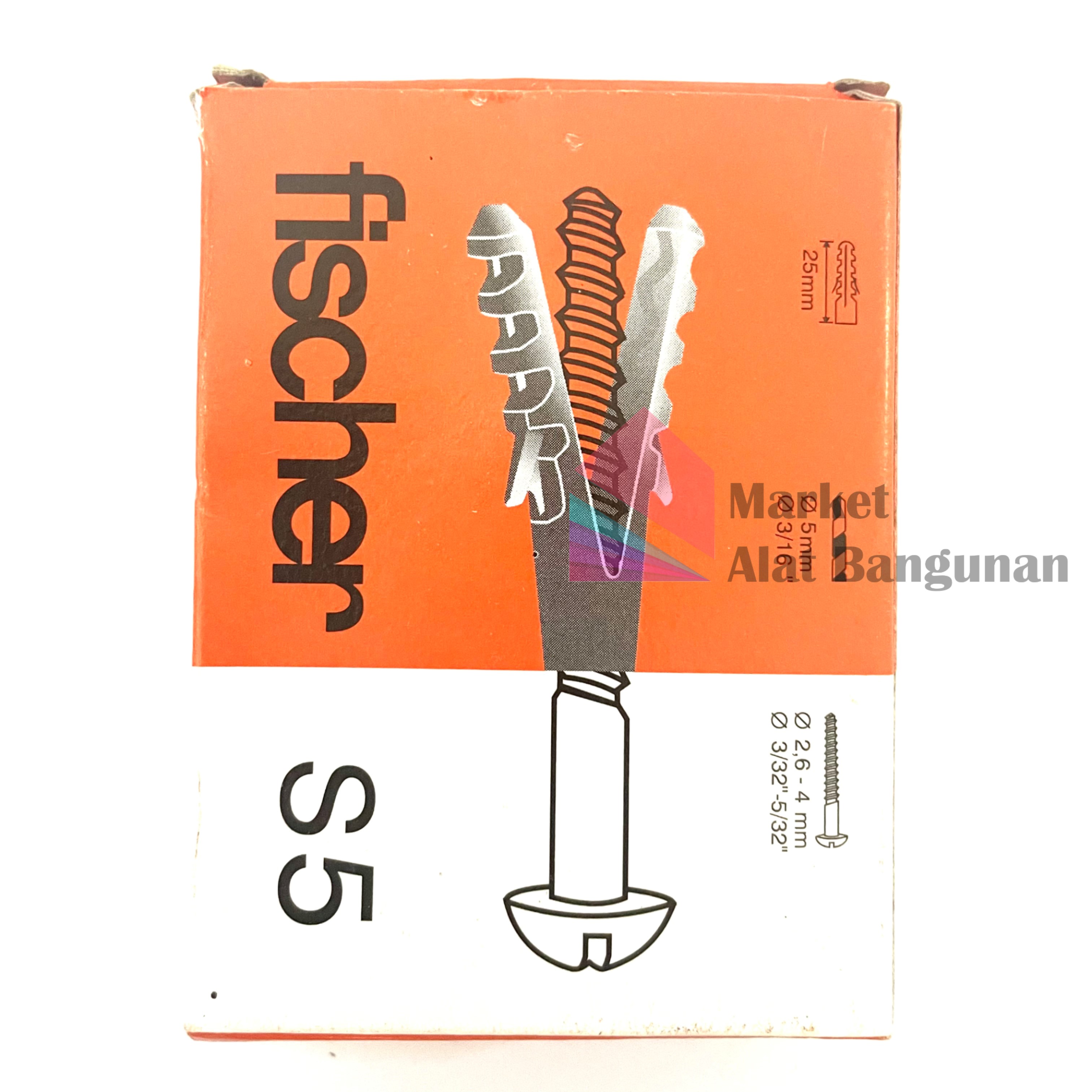Fischer Skrup PVC Per Kotak S5 S6 S8 S10 S12 / Fiser Sekrup Per Box ...