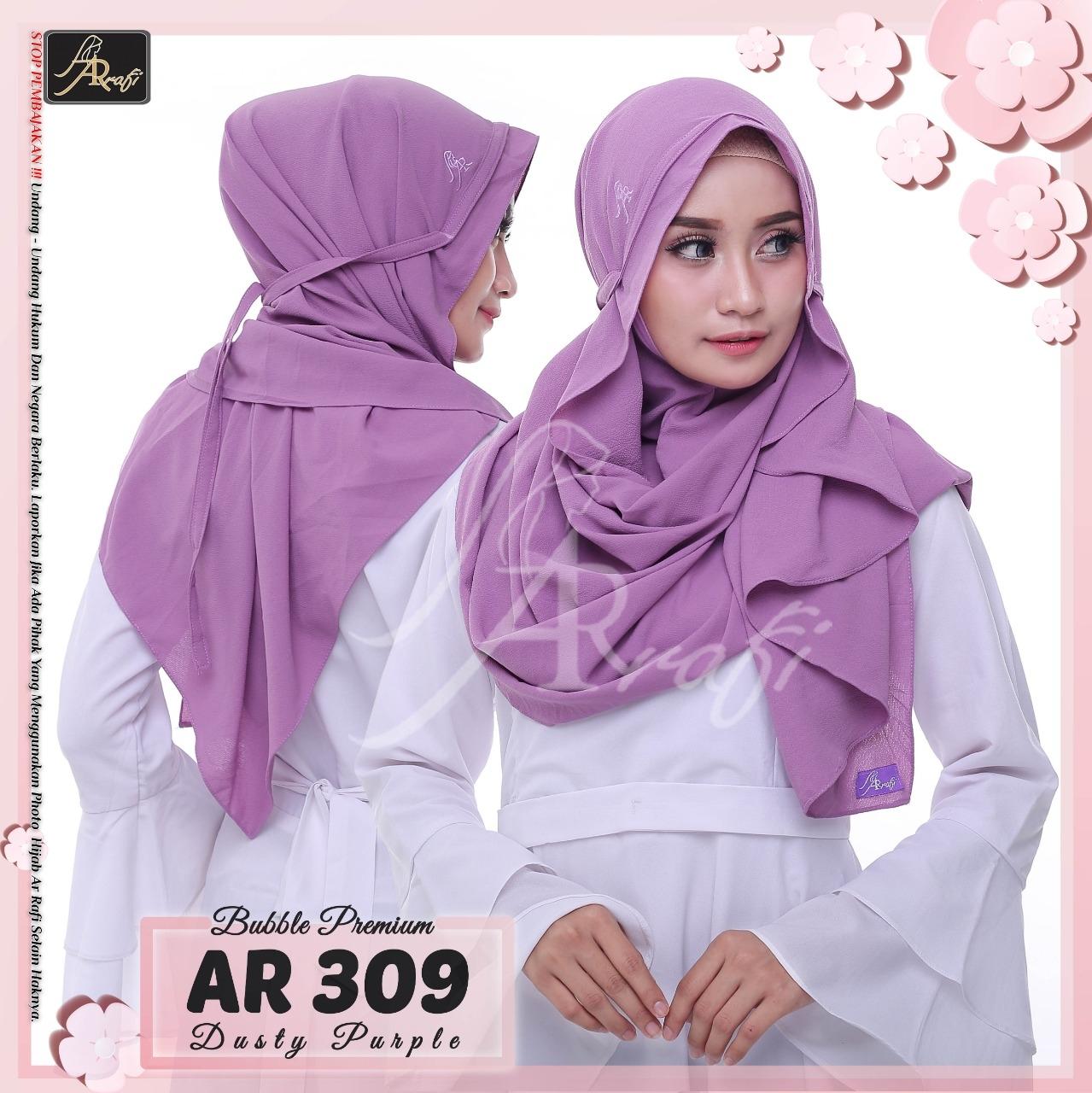 Hijab Arrafi AR 309 Dusty Purple Pashmina Instan Ar Rafi Jilbab Kerudung Khimar Bergo