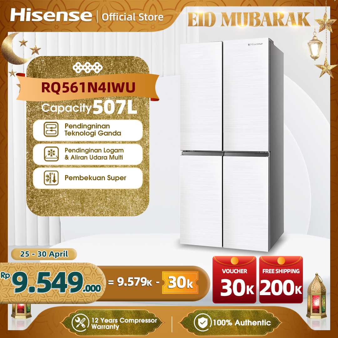 Hisense Refrigerator Kulkas 4 Pintu Kapasitas 507L RQ561N4IWU White Lazada Indonesia