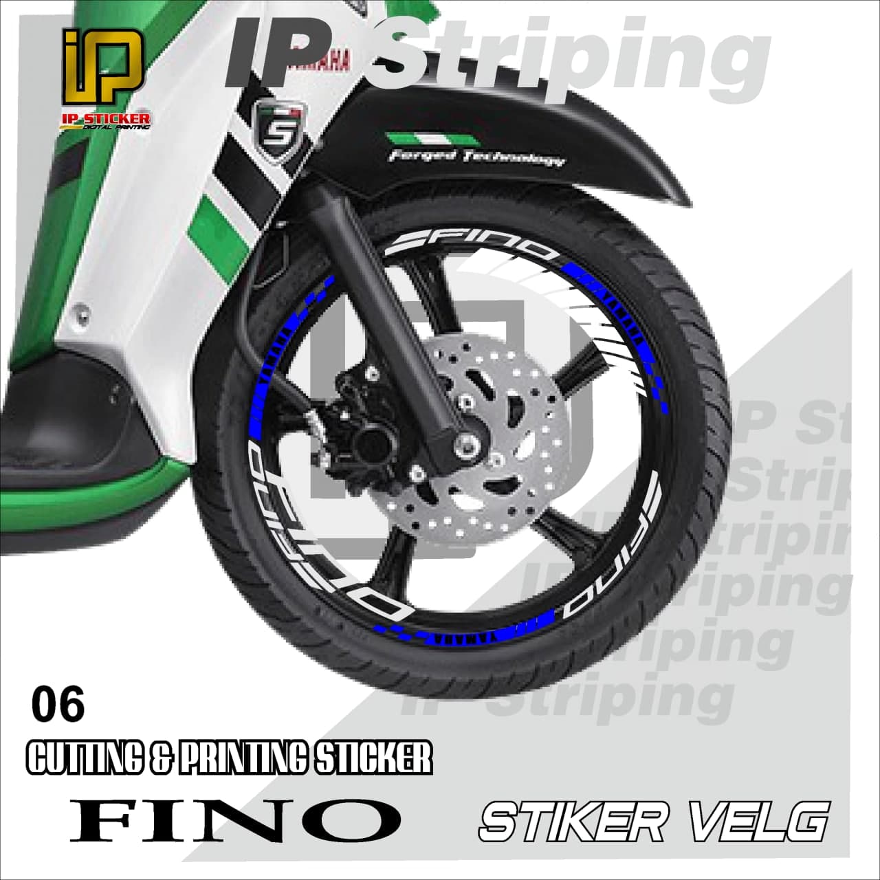 FINO Sticker Velg FINO Motor YAMAHA Motor Sticker Velg Variasi Racing IP 06 Cod Stiker Velg