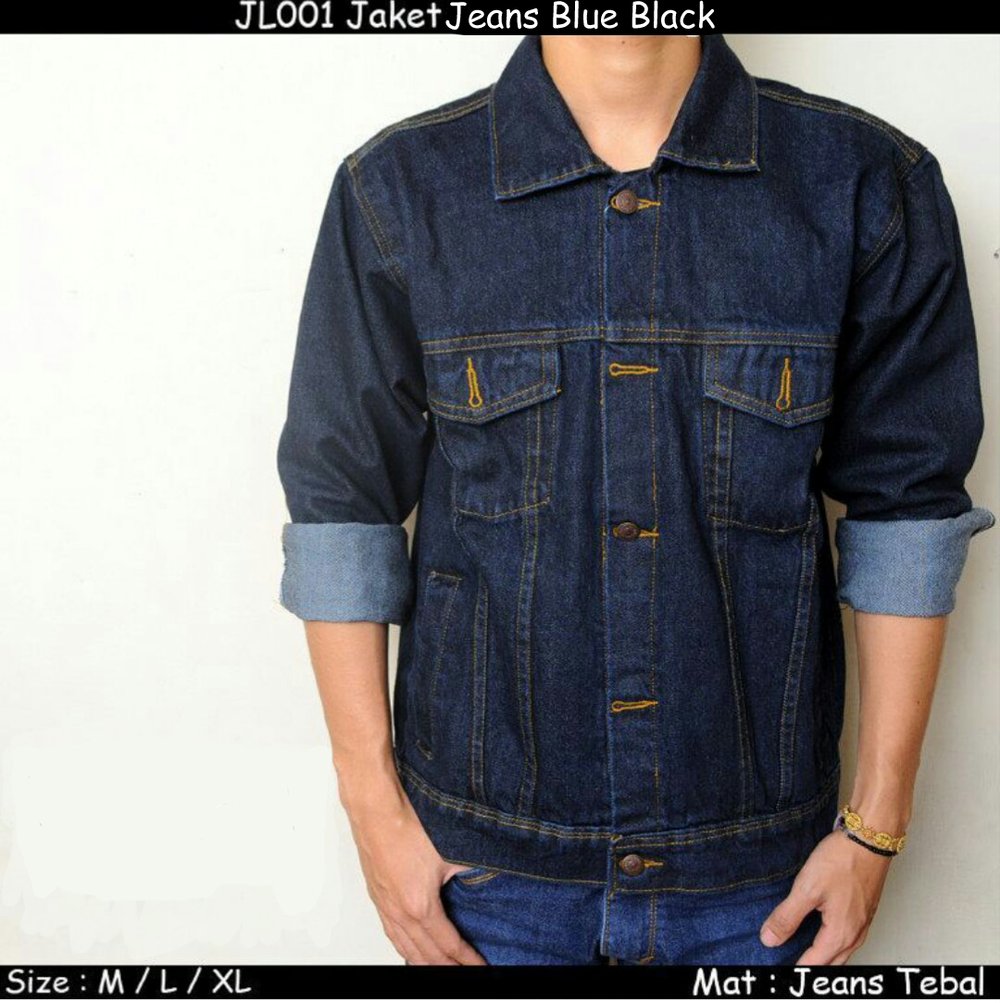 jaket jeans blue black