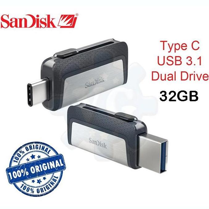 Sandisk Ultra Dual Drive USB Type-C 32GB (150MB/s) - Hitam