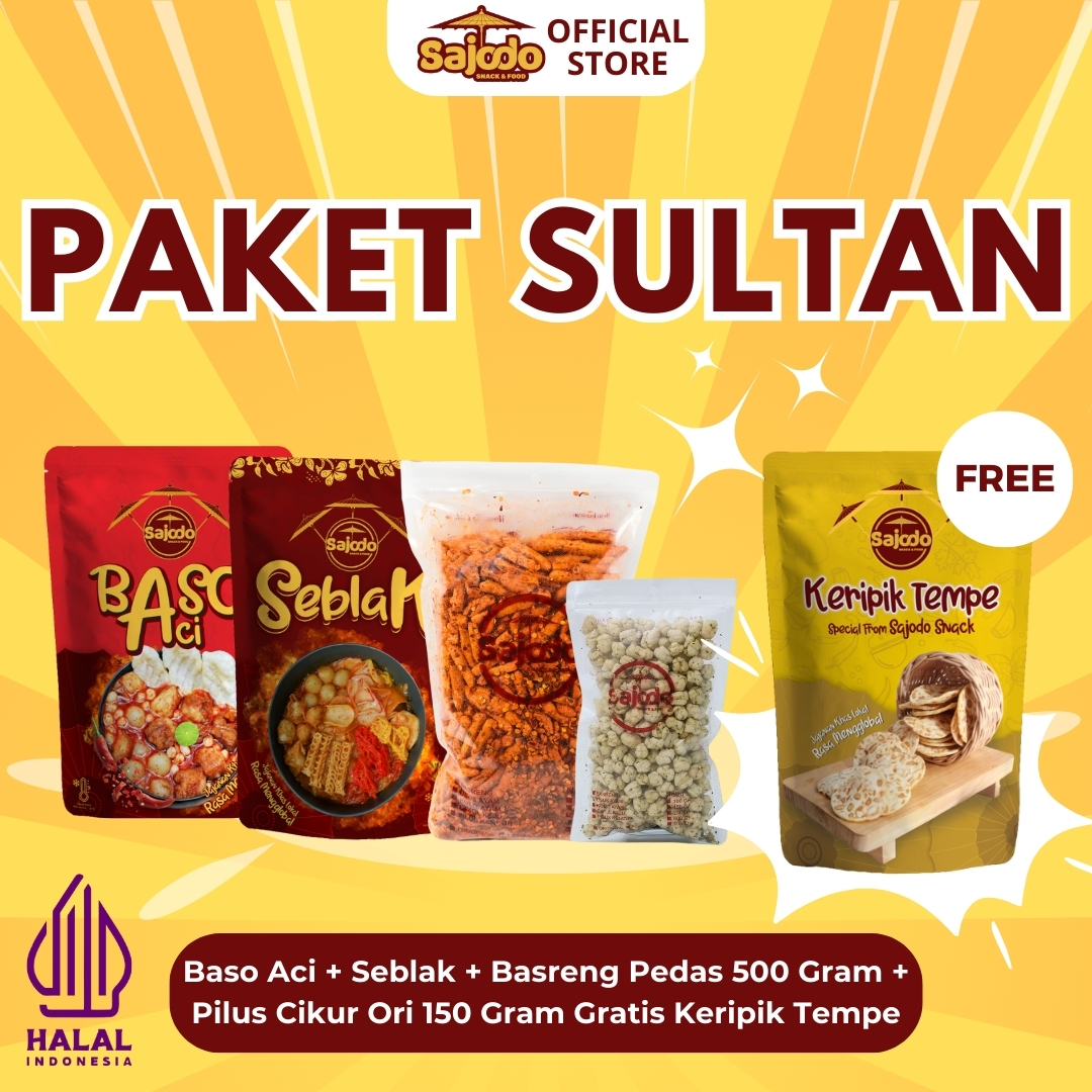 PAKET SULTAN (Seblak, BASO ACI, BASRENG PEDAS 500GR, PILUS CIKUR