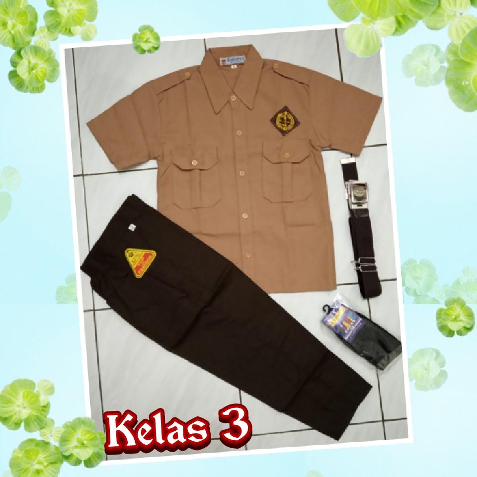 Setelan Seragam Pramuka Sd Laki Lengkap Baju Pendek Celana Panjang Kelas 3 Lazada Indonesia