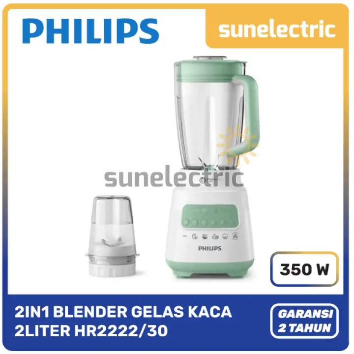 Philips Hr2222 30 Blender Glass Jar Kaca Ice Crusher 2in1 Dry Mill Daya 350 Watt Kapasitas 2 Liter Hr 2222 Hr2222 Hr 2222 Hijau Lazada Indonesia