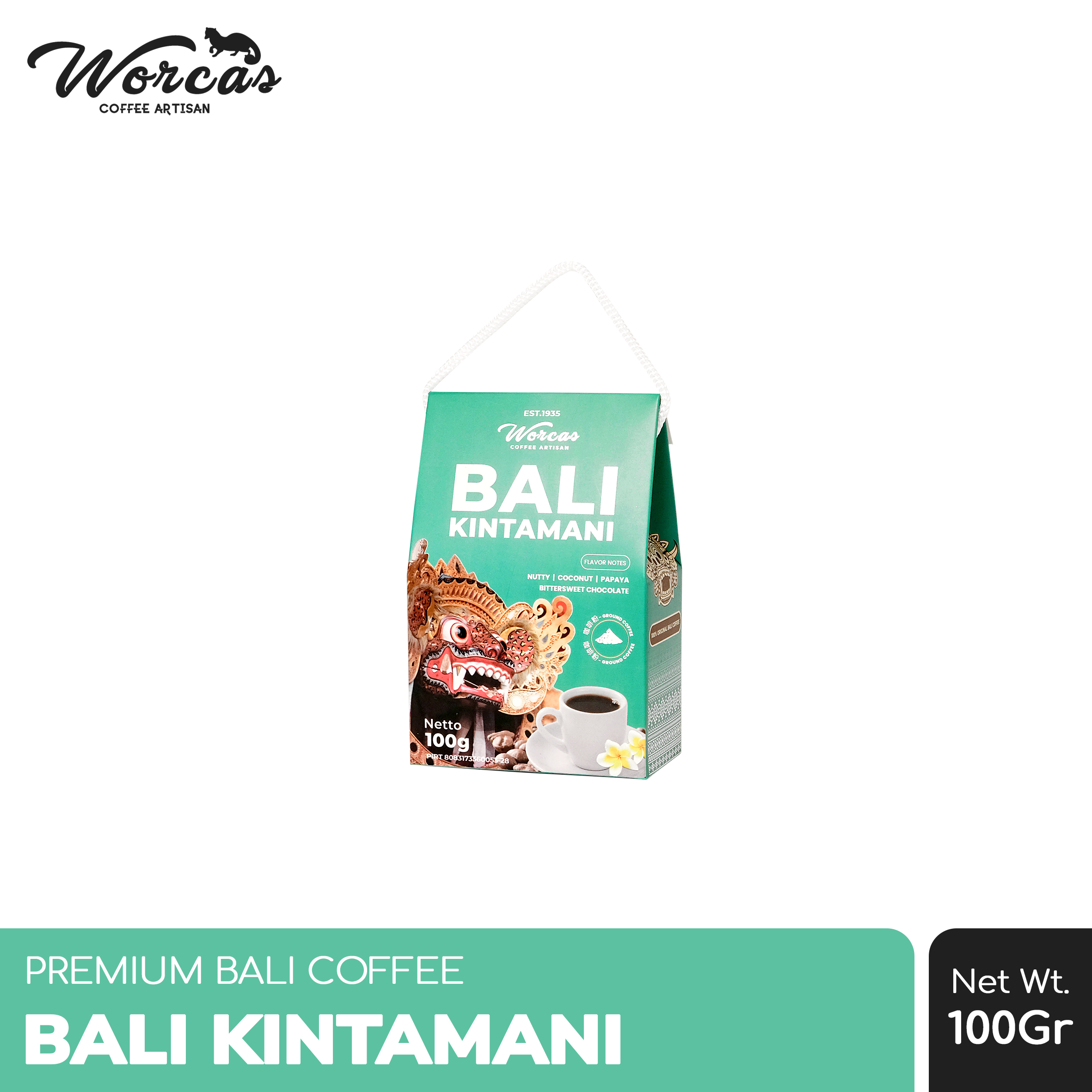 WORCAS Bali Kintamani 100gr Arabica Coffee - KOPI BUBUK Kopi Bubuk