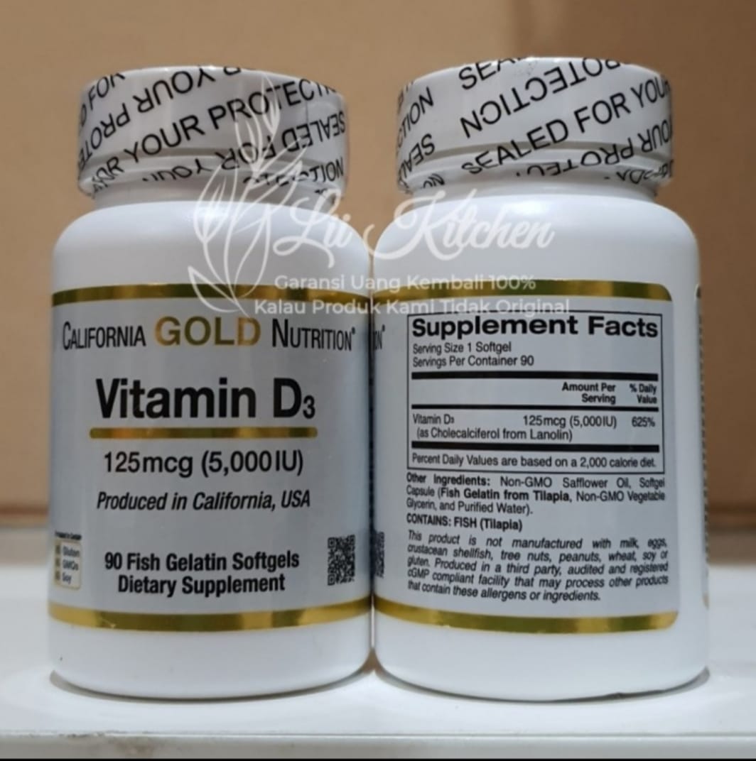 VITAMIN D3 ORIGINAL Vitamin D3 Vit D-3 5000IU 90 Softgels California Gold Nutrition Vit D3 5000 iu - California Gold Nutrition Vitamin D3 5000 - BPOM -AMAN IU Isi 90 Fish Gelatin Softgels Asli Original - Vitamin D3 Vit D-3 5000IU 90 Softgels Terbaik