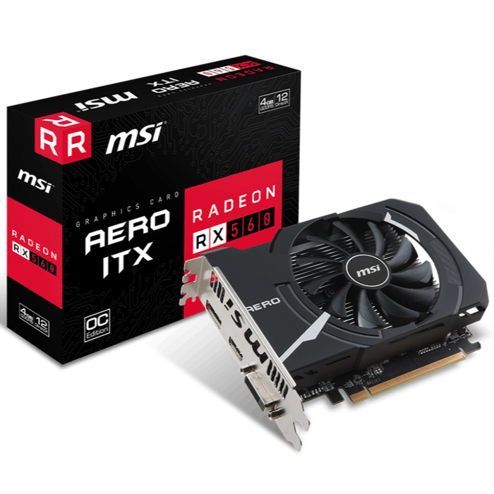 MSI Radeon™ RX 560 AERO ITX 4G OC Gpu Gaming Untuk Pc Grafis