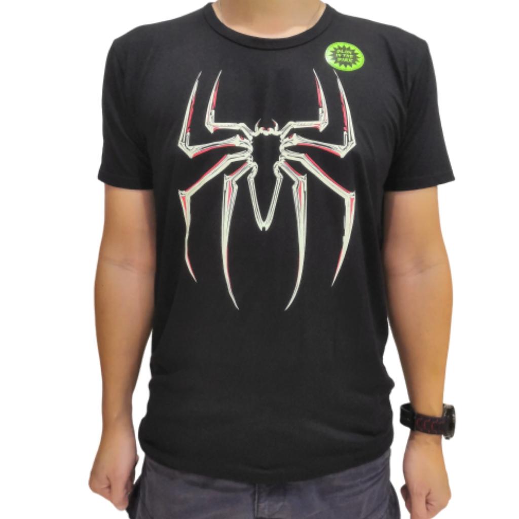 Kaos Pria Spiderman Logo Glow in the 