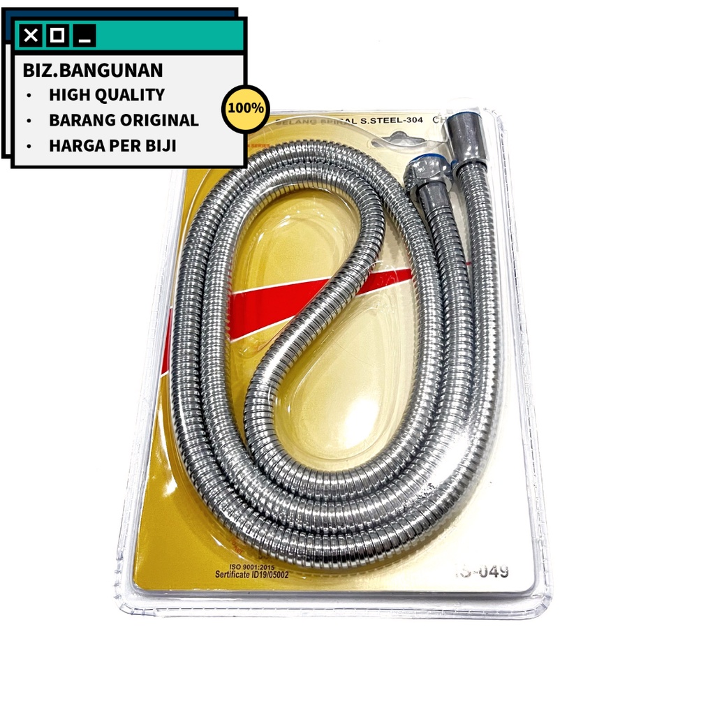 SELANG SHOWER SPIRAL STAINLESS IGM 1.5M FLEXIBLE HOSE TOILET KLOSET