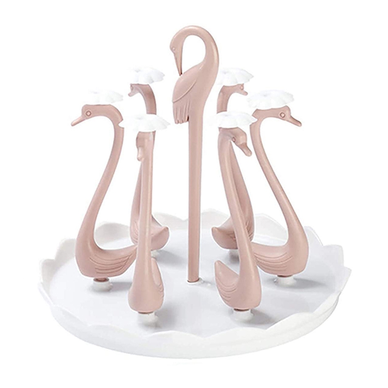 Rotating Mug Glass Cup Drying Rack,Swan-Shaped Home Cup Holder Stand Freestanding Desktop & Kitchen Countertop