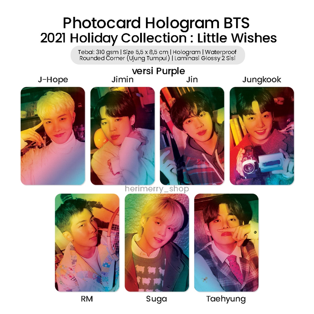 Photocard Hologram Bts Holiday Collection Little Wishes 2021 Photo Card Premium Kpop 5643