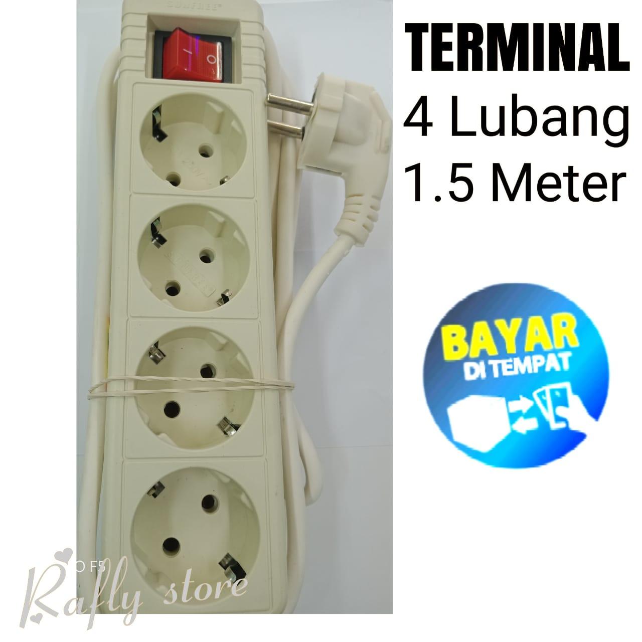 R/S1; Kabel Colokan 4 Lubang 1.5 Meter Perkakas Listrik Kabel Terminal Stop Kontak Listrik Ada Tombol ON/OFF Terminal Listrik 4 Lubang 1.5 Meter Ada Tombol ON/OFF / Rashakyamakoe Store
