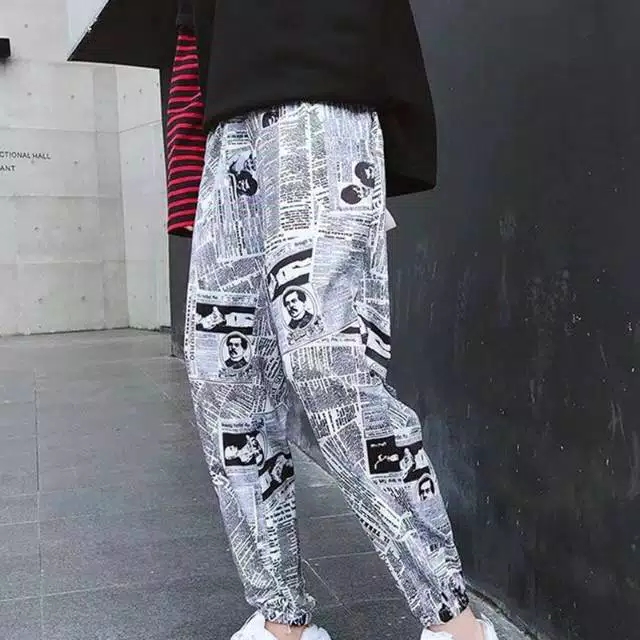 Egaroma Celana jogger wanita pria Motif 