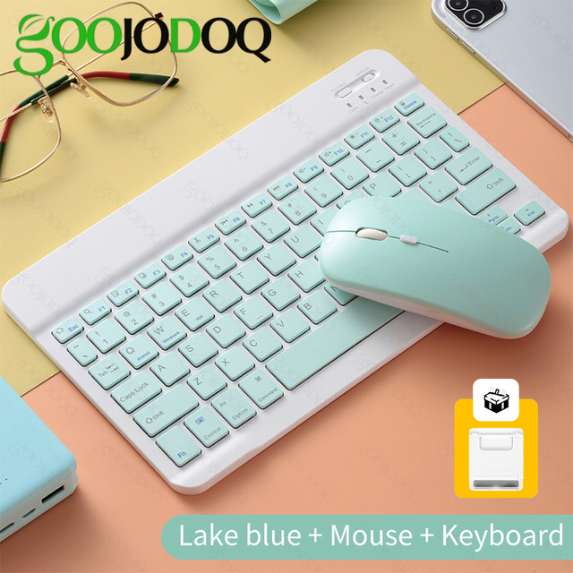 Goojodoq Wireless Bluetooth Keyboard Mouse Combo Usb Office Silent Click Laptop Nirkabel