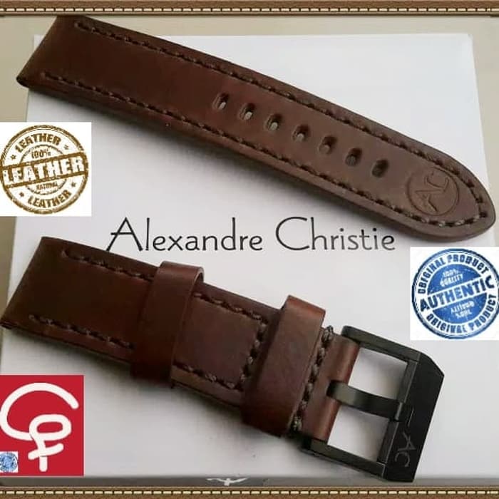 Strap Kulit Tali Jam Tangan Alexandre Christie Original Leather Asli Cokelat Tua Lazada Indonesia