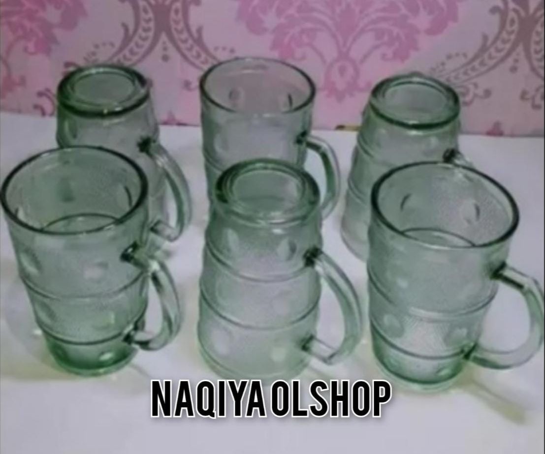 12pcs Gelas Gagang Besar Gelas Es Kelapa Gelas Jus Gelas Sehari Hari Peralatan Dapur Imut Lucu 6323