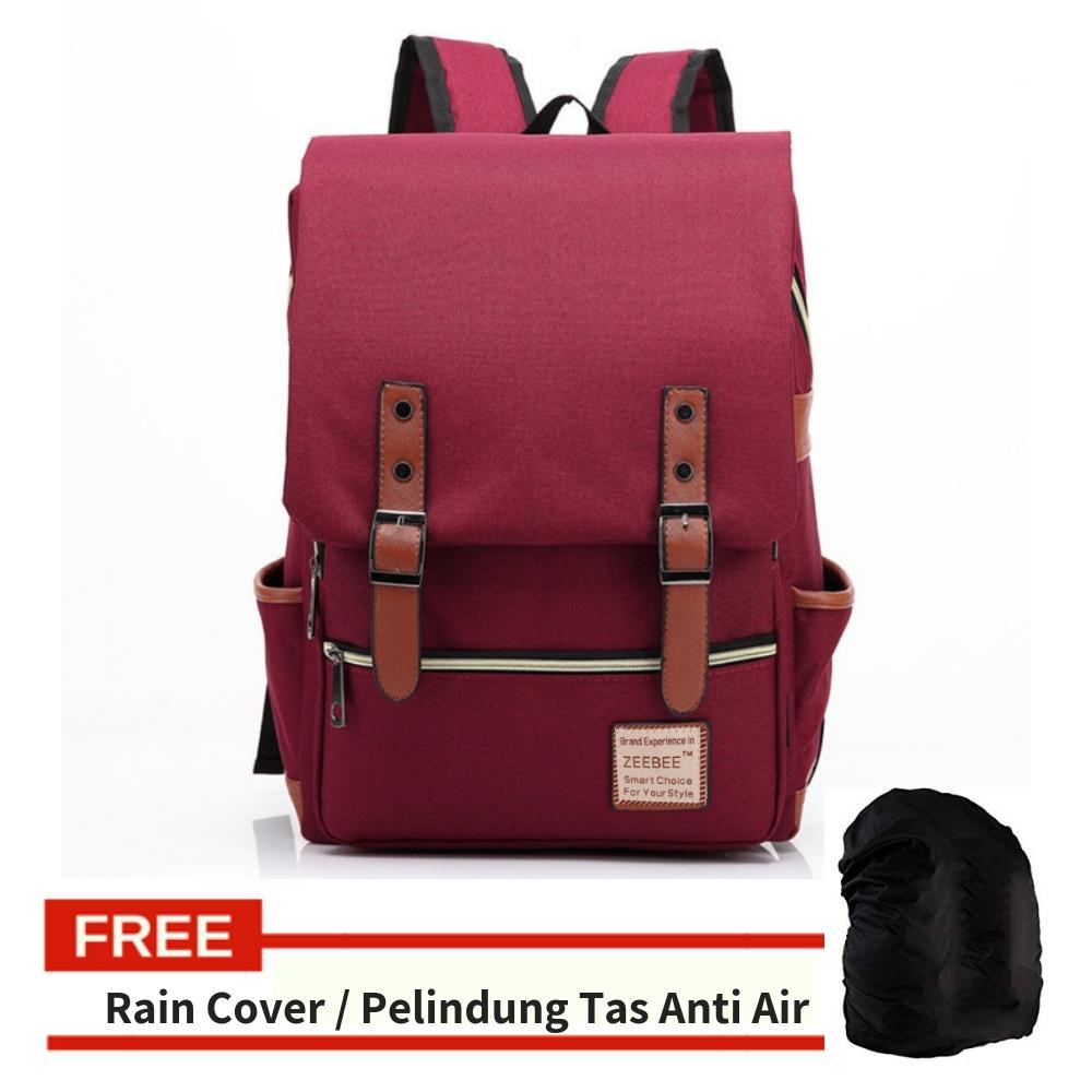 ZeeBee Tas Ransel Retro Canvas Backpack / Tas Ransel Pria / Ransel Unisex / Tas Import / Tas Batam / Tas Taobao / Tas Impor / Tas Laptop / Tas Sekolah / Tas Kuliah / Tas Kerja / Tas Travel / Tas Korea