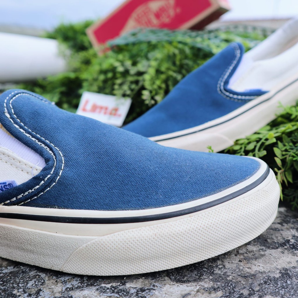 slip on vans blue