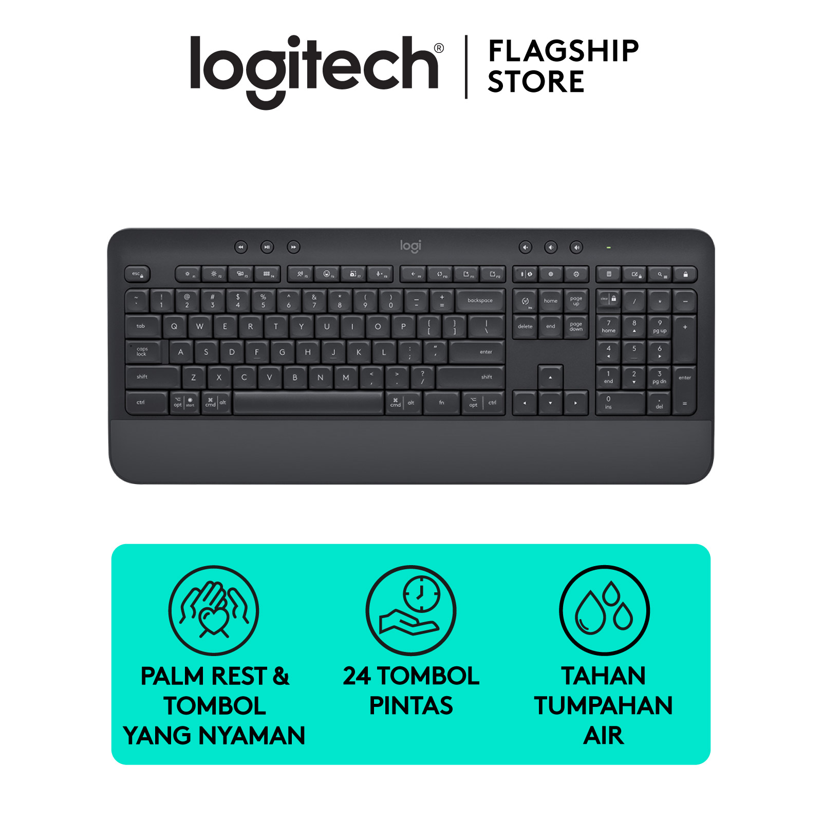 Logitech Signature K650 Keyboard Wireless Bluetooth Comfort dengan ...