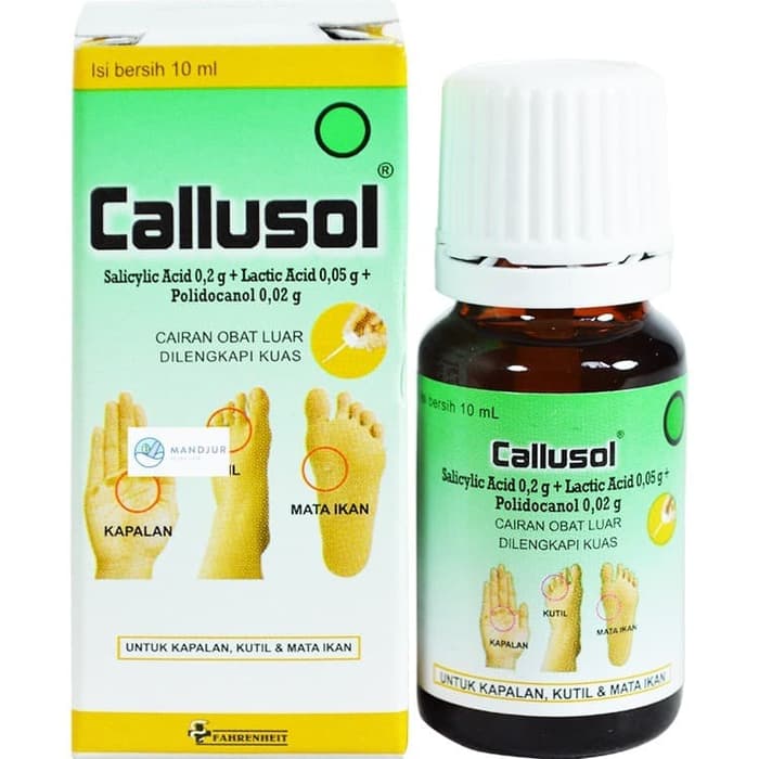 Callusol - Untuk membantu mengatasi mata ikan, kutil, dan kapalan