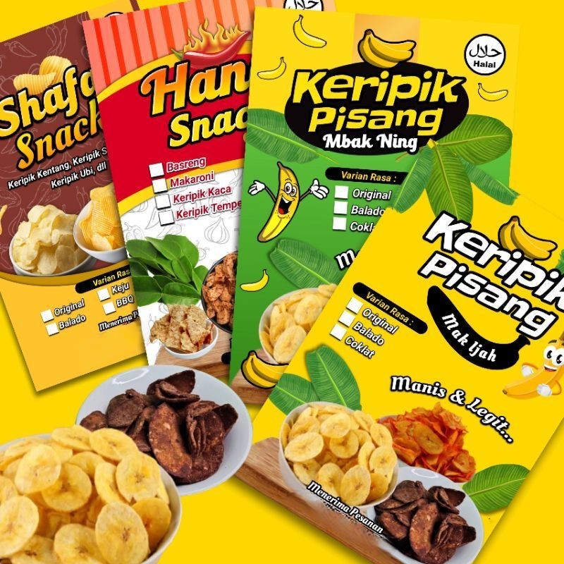 ( 1 lEMBAR a3+ ) Stiker Label Kemasan Stiker Jajanan Stiker Snack ...