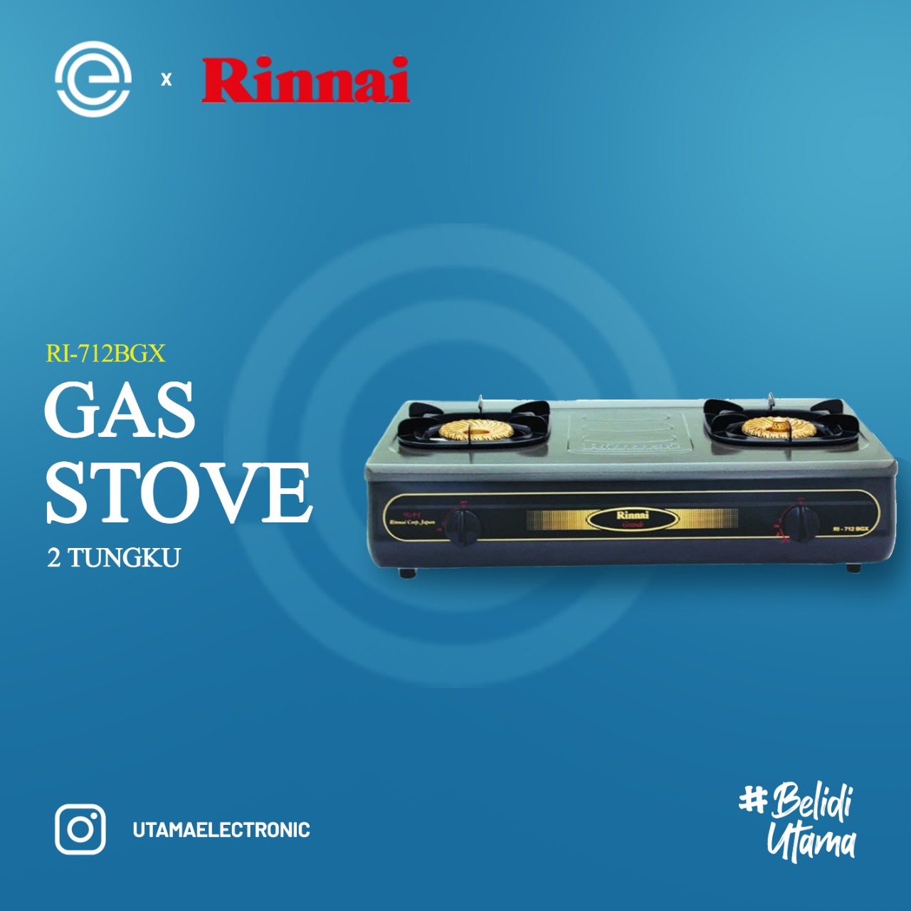 Rinnai Kompor Gas Tornado 2 Tungku Ri 712bgx Lazada Indonesia