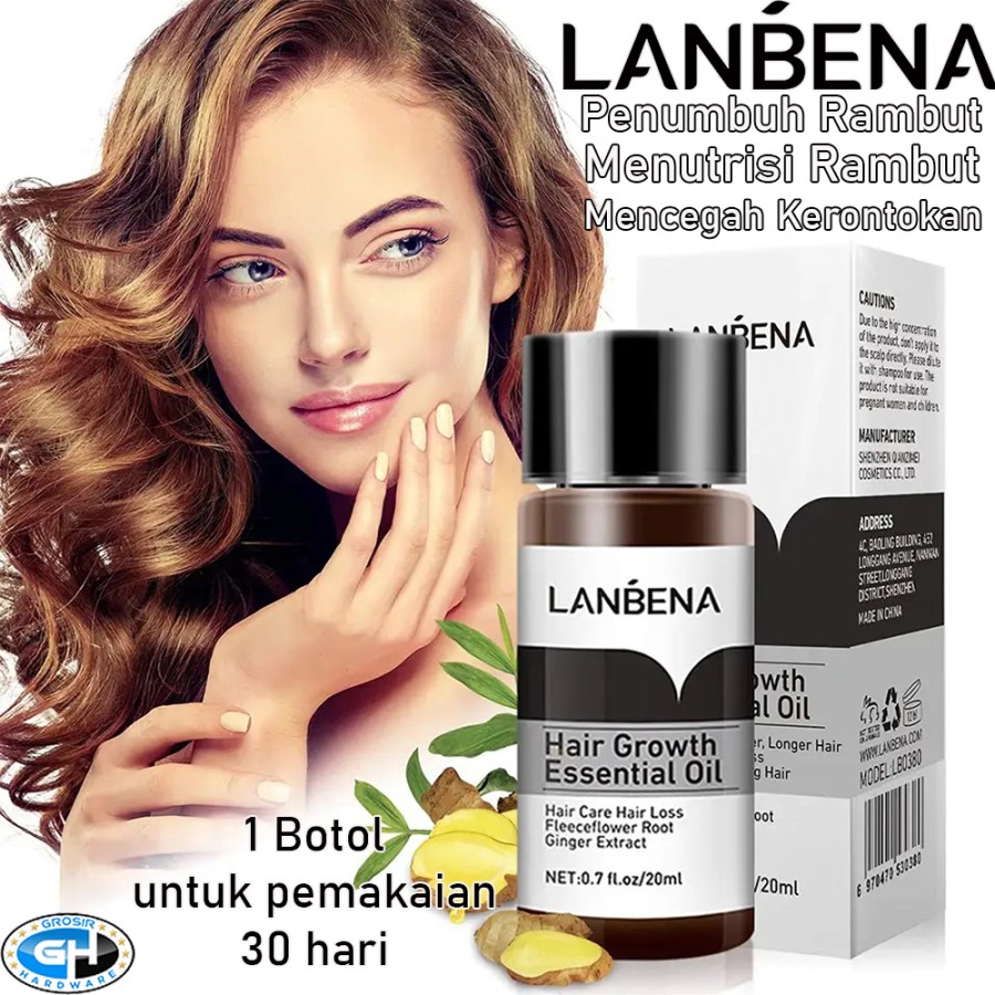 Lanbena Hair Growth Essential Oil Penumbuh dan Pelebat Rambut Original