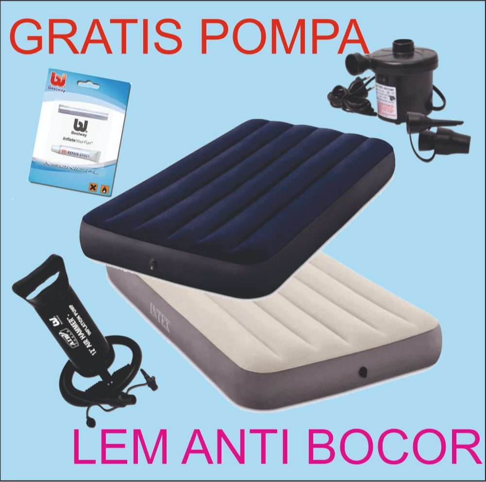 PAKET Kasur Angin HIGH QUALITY INTEX DURA BEAM TWIN