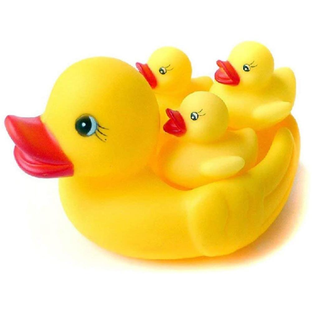 4Pcs Bath Toys for Kids Rubber Ducks Yellow Beach Duck Toys Baby Water ...