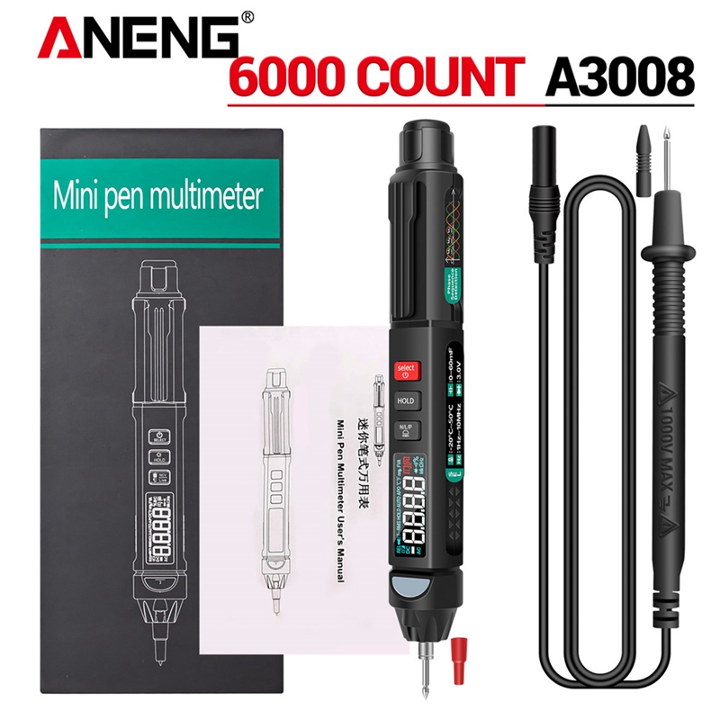 ANENG A3008 Digital 6000 Counts Intelligent Professional Multimeter Sensor Pen Tester Current Meter Non-Contact Voltmeter
