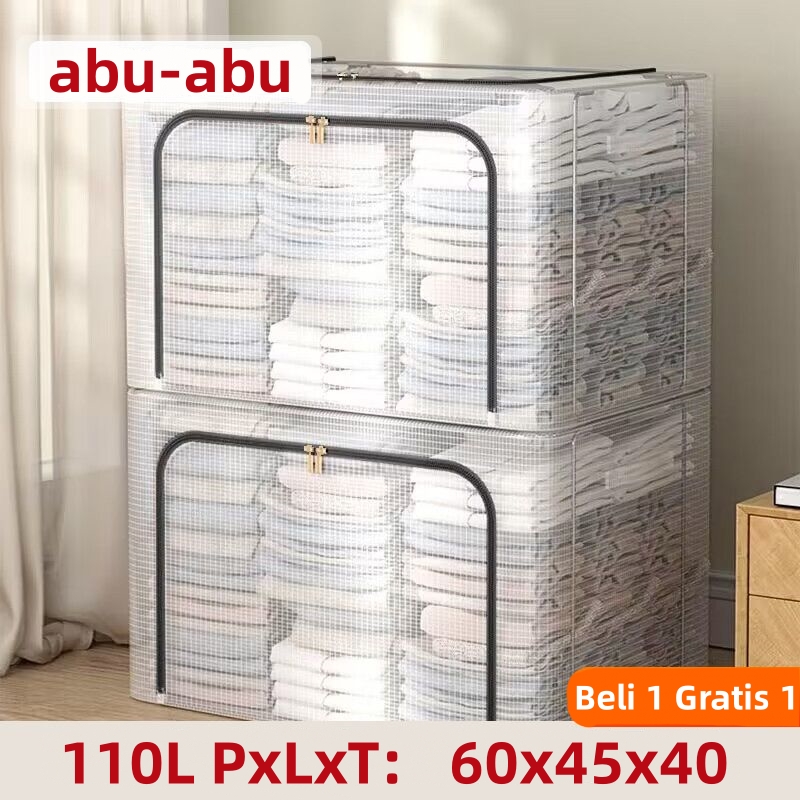 storage box double zipper large kotak penyimpanan serbaguna