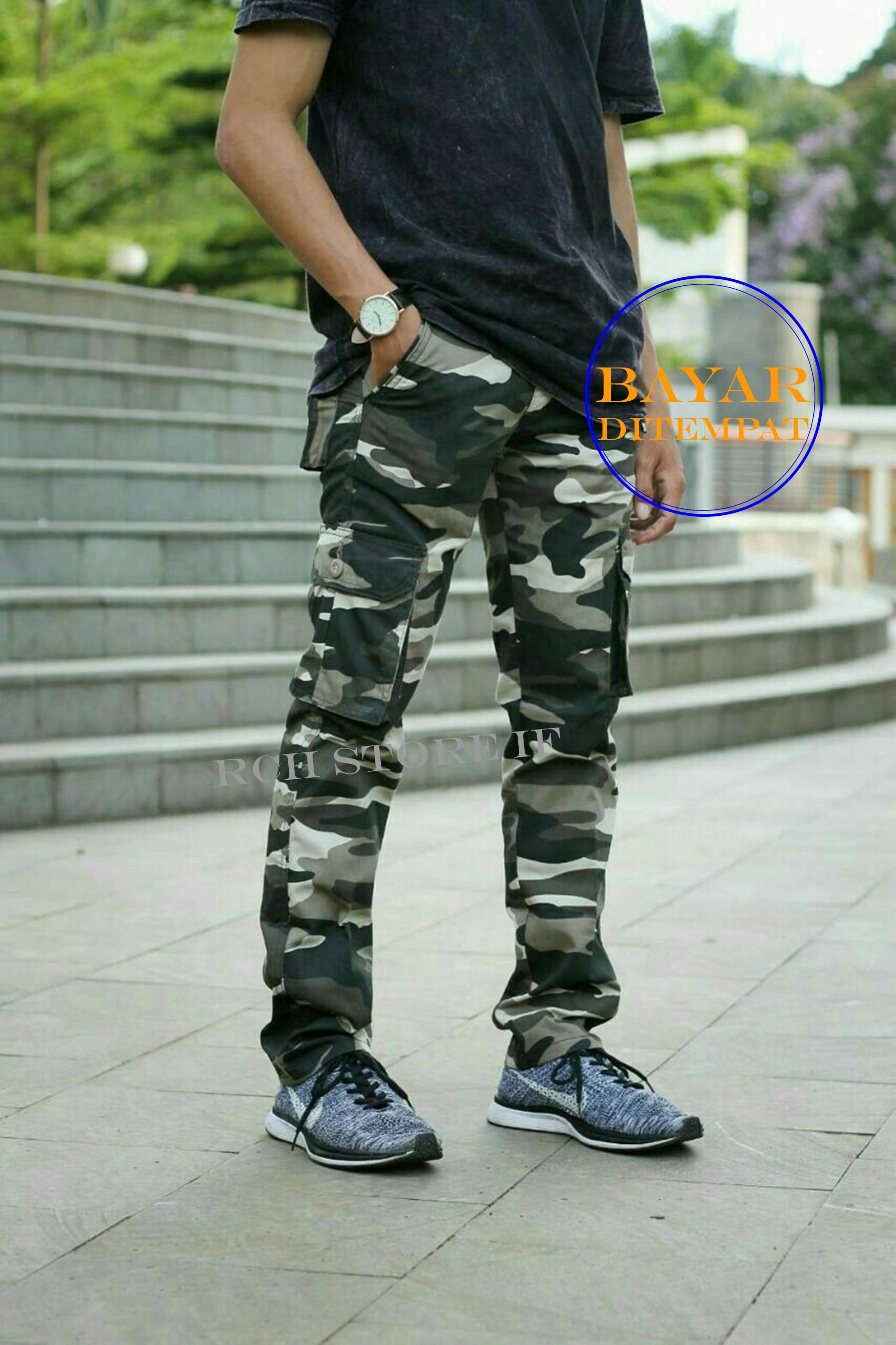 Celana Kargo Panjang Loreng Man Premium