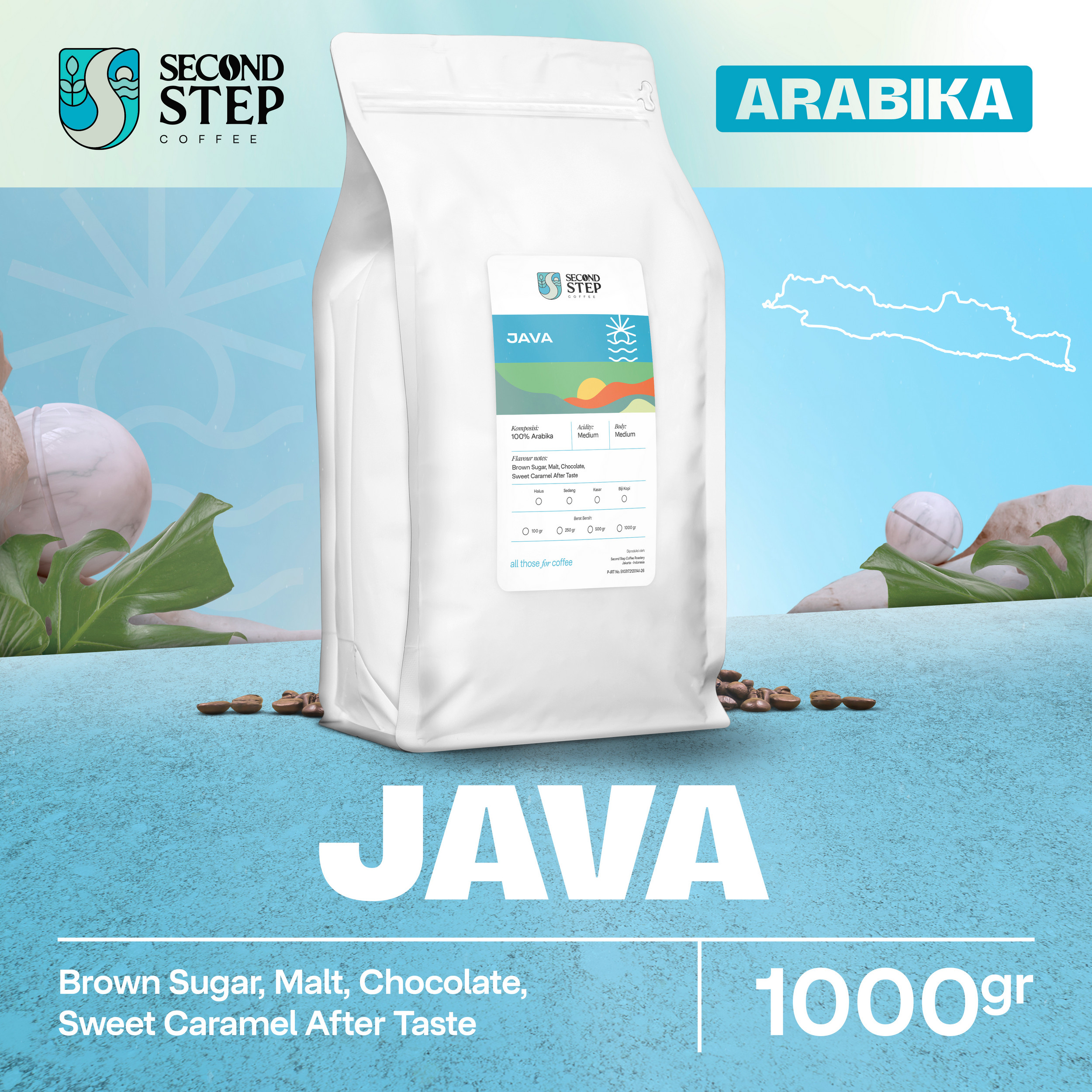 Biji Kopi Bubuk Arabika Jawa Java Arabica Coffee Roast Beans 1Kg Coffe ...