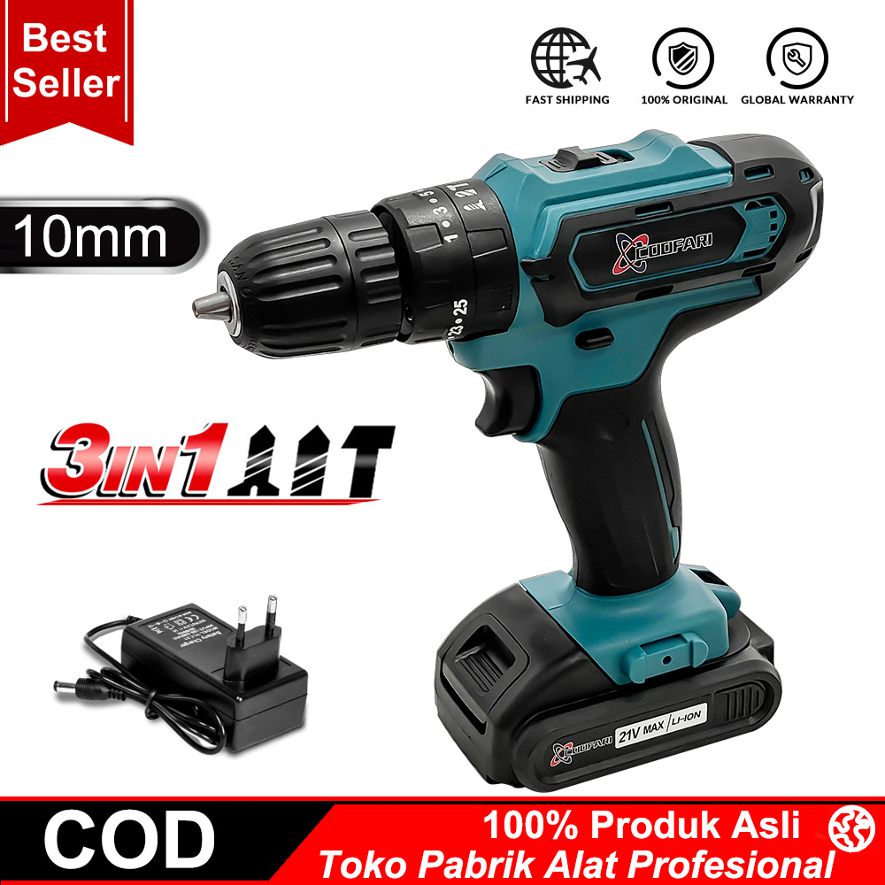 COOFARI Bor Listrik Torsi Maksimum 450N.m Brushless Isi Ulang 10mm/13mm