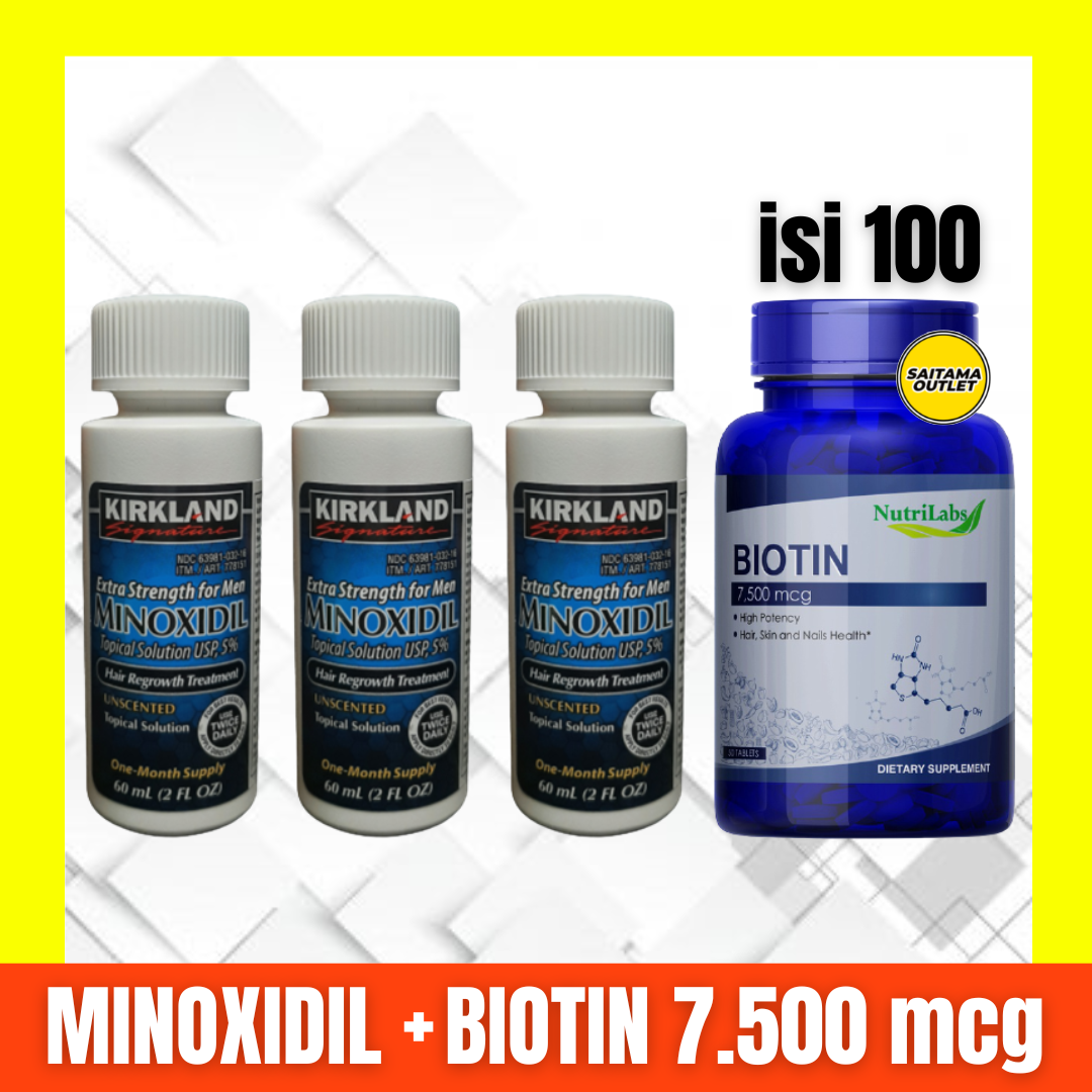 Minoxidil & Biotin 7500 PENUMBUH RAMBUT DAN BREWOK | Lazada Indonesia