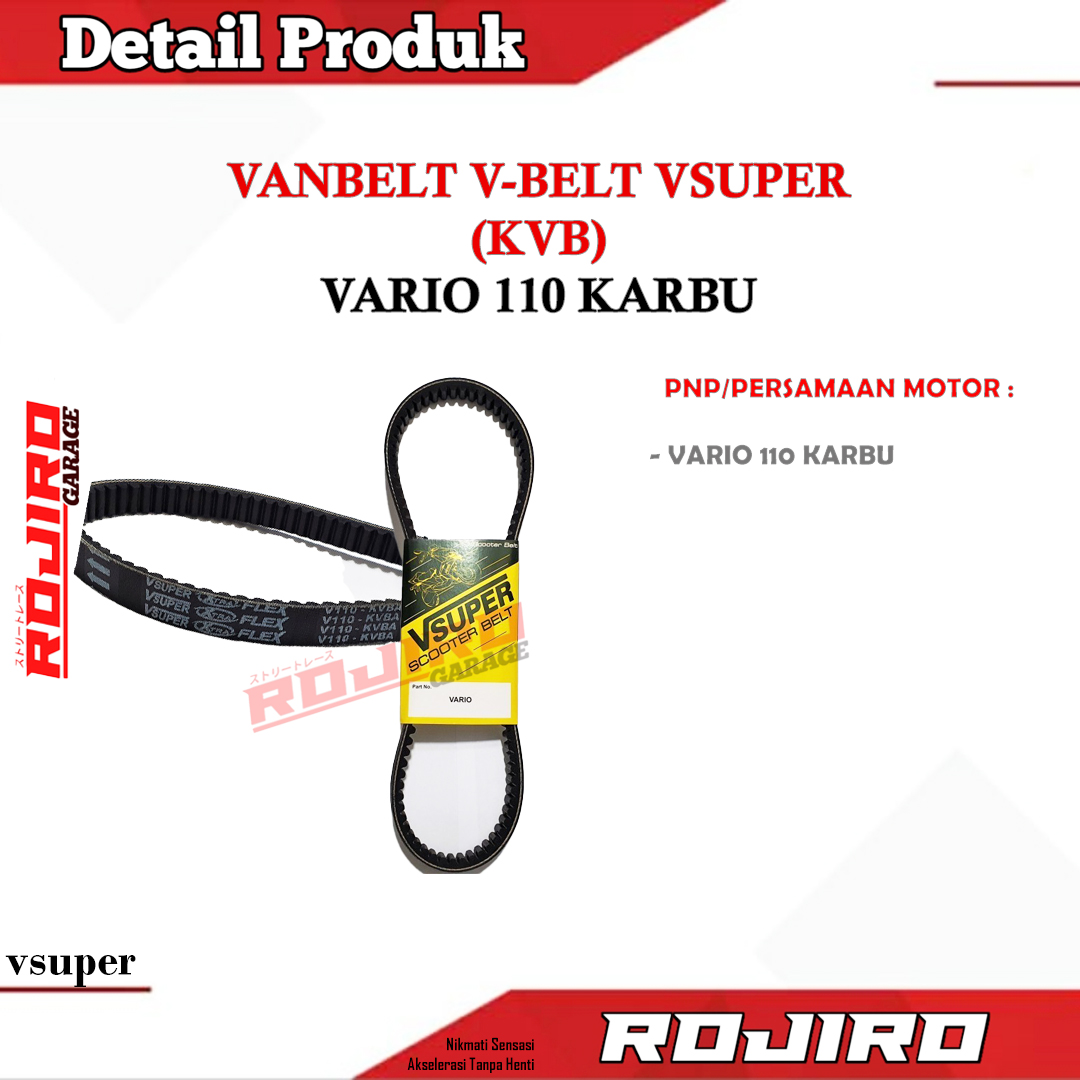 Vanbelt V Belt V Super Kvb Vario Karbu Belt Panbel Lazada Indonesia