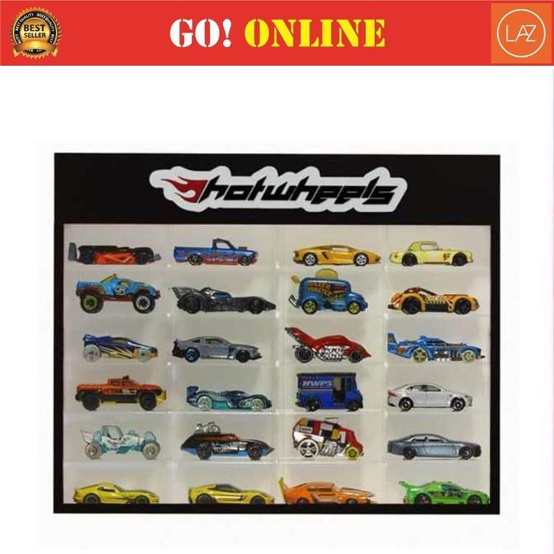 Rak Akrilik Diecast Hotwheels Header Logo Slim Fit Edition Isi 24 Unit Die-Cast Rack Acrylic
