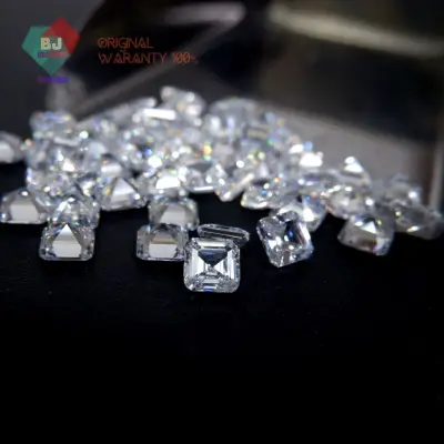 Batu Permata Asscher Diamond Shape Cubic Zirconia A5 Quality